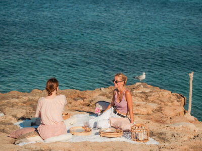 Luxury sunset beach picnic in Ibiza
