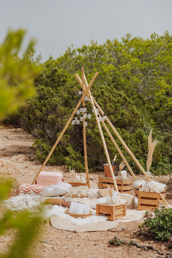 Naked Tipi Setting