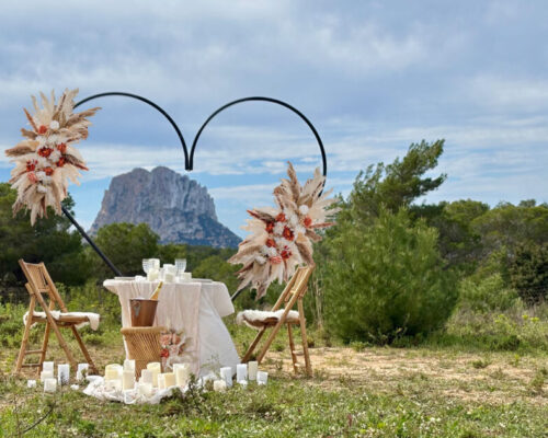 Boho proposal dinner
